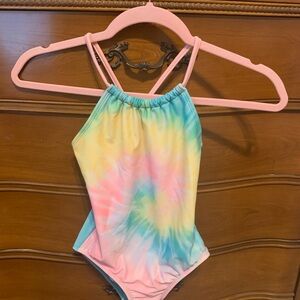 MORE THAN MAGIC Brand Target; Girls M (7/8) pastel tie-dye bathing suit w/shorts